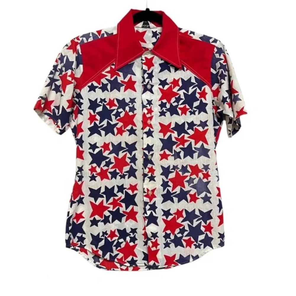 Vintage 70s Rob Roy Stars Shirt 🌟 ✨⭐️ love the pointed collar 🇺🇸